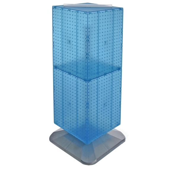 Azar Displays Four-Sided Pegboard Tower Revolving Display Panel Size 14"W x 40"H 701435-BLU